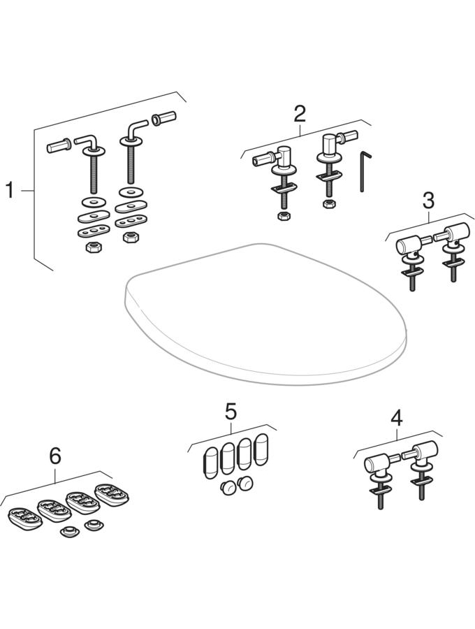 Spare parts for WC seats (Twyford Alcona) Geberit product catalogue