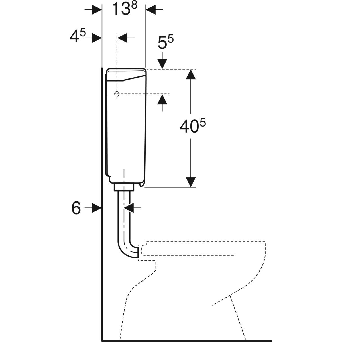 Réservoir WC indépendant semi bas double touche blanc AP140