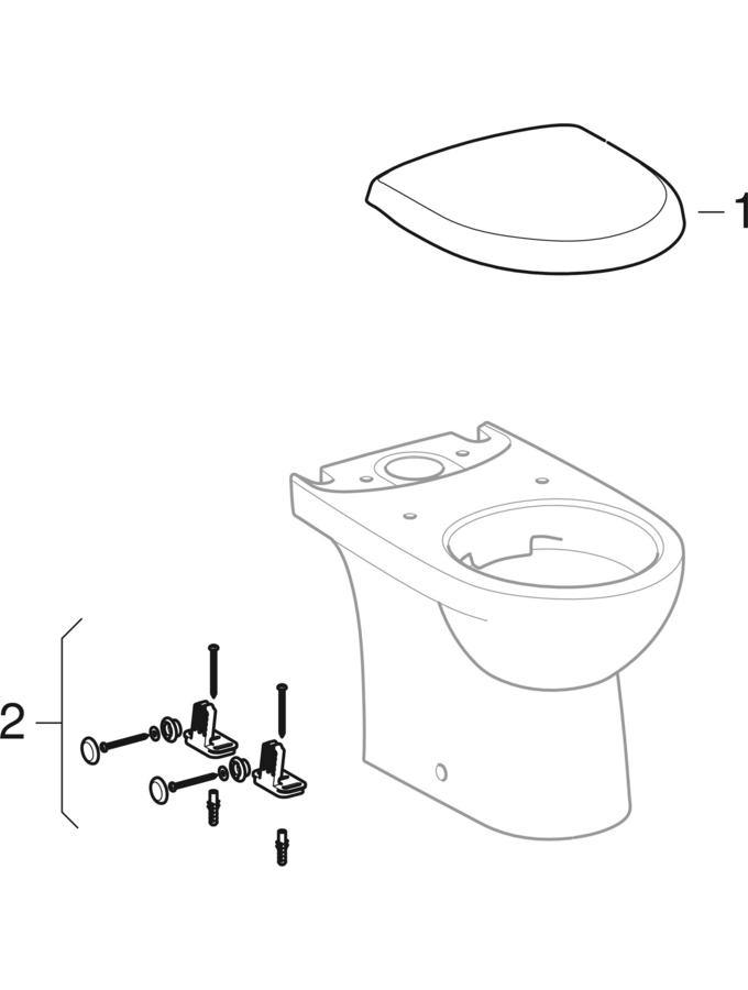 Stojacie WC, Rimfree (Geberit Renova Compact)