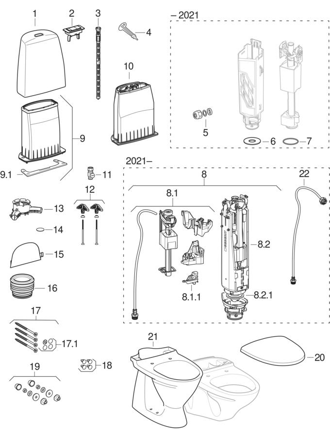 WC med synlig cistern (Ifö/IDO/Porsgrund Sign, Sign 6820, Sign 6832, Sign 6860, Sign 6872, Sign 6894, Sign Art, IDO Basic)