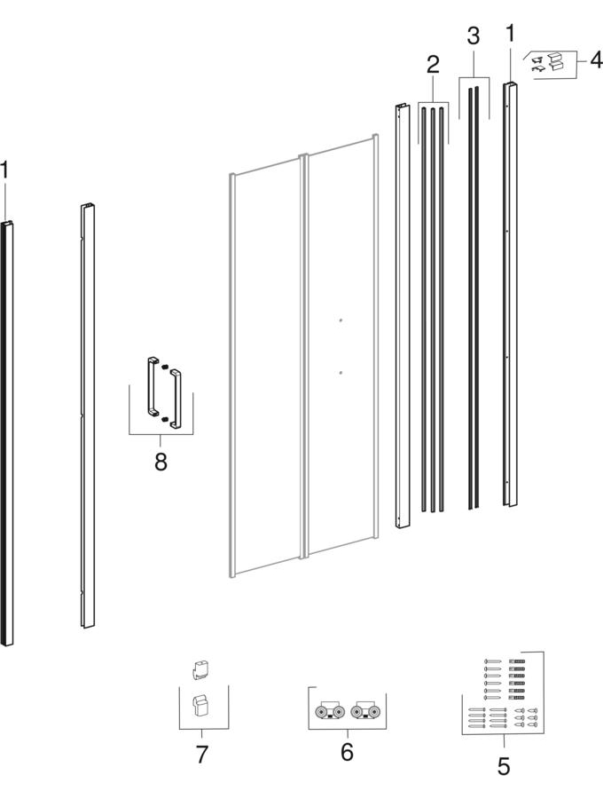 Folding doors (Geberit GEO)