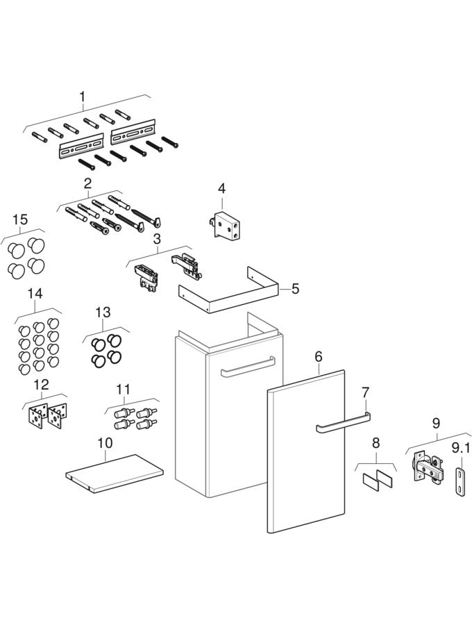 Baze za male umivaonike za ruke, s jednim vratima (Geberit Renova Compact, Renova Nr. 1 Comprimo, Prima Style, Selnova Compact, 320, E200)