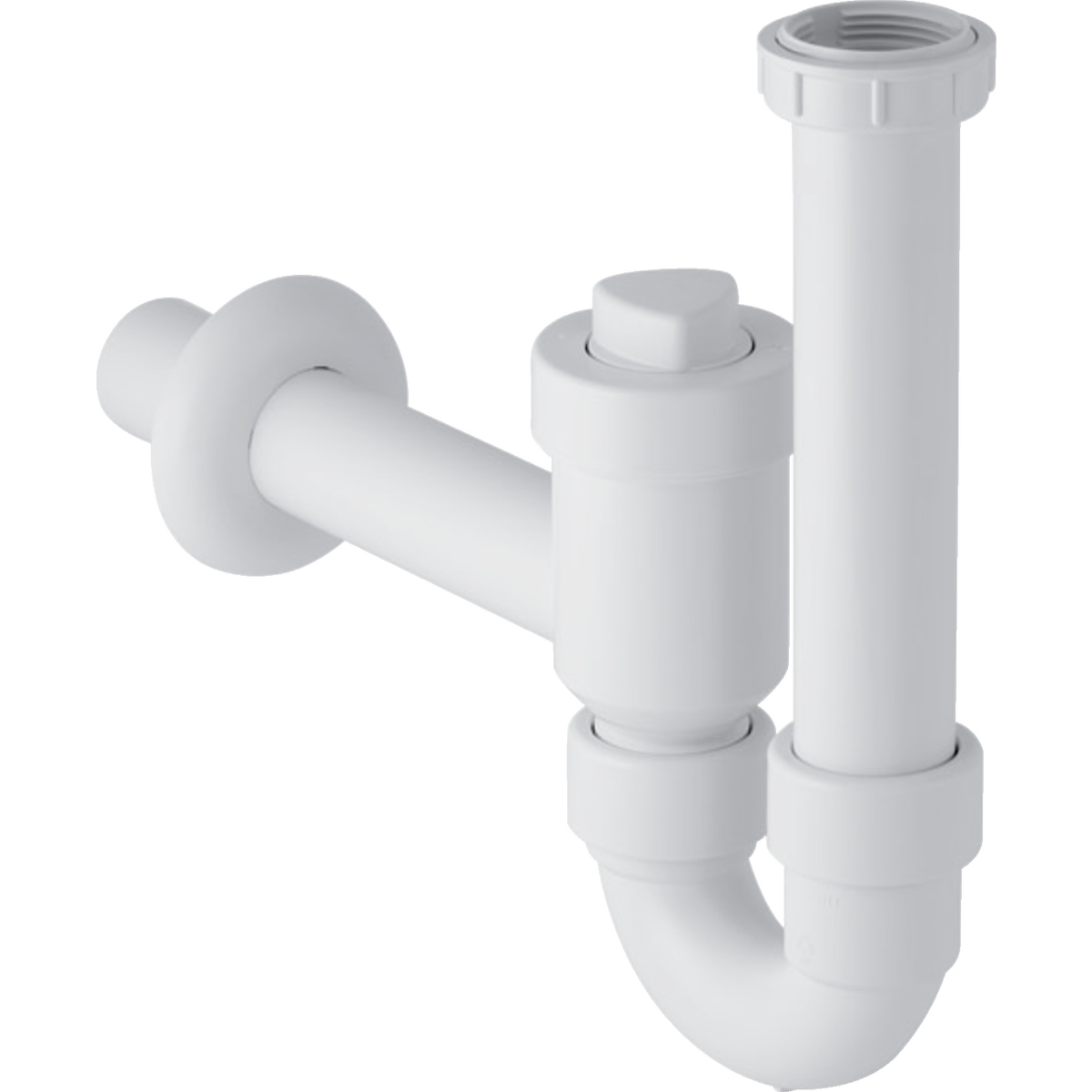 Kit Sifone A Doppio Scarico Per WC Con Maniglia A Leva Cromata: Regolabile In Altezza 19,1-24,1 Cm, Con Troppopieno Interno
