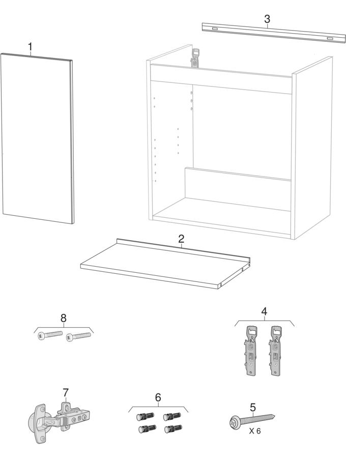 Underskåp för möbeltvättställ, med två dörrar (Ifö Parade)