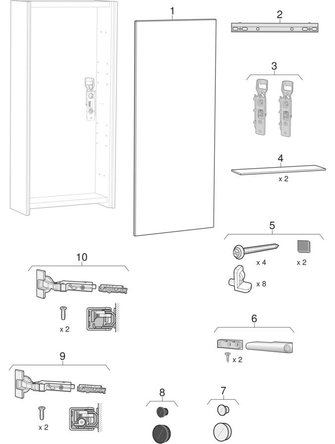 Piekaramie skapji ar vienām durvīm (Ifö Sense)