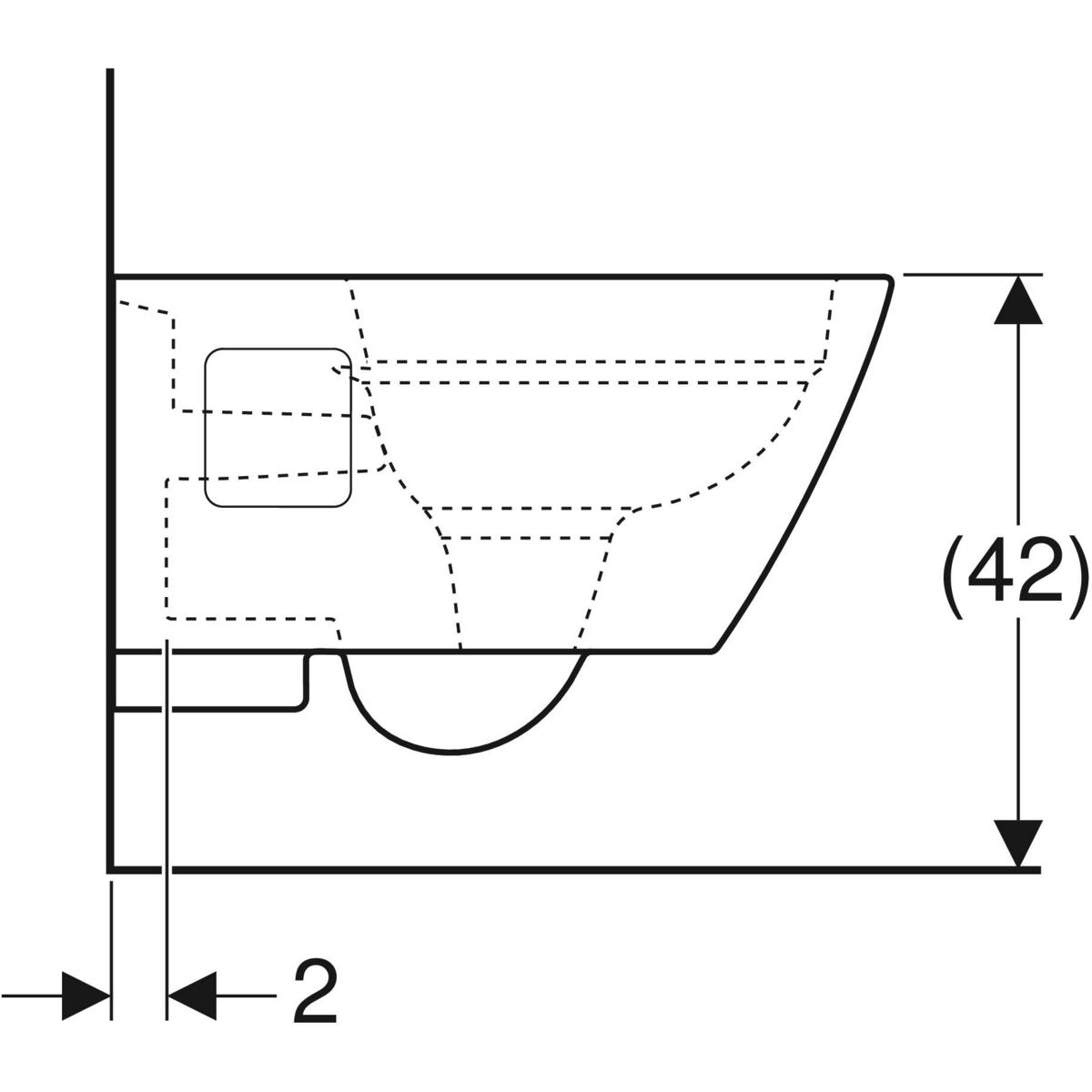 Abattant WC Geberit Renova Plan, forme rectangulaire, fixation par