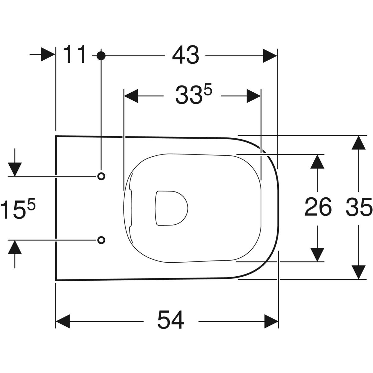 Geberit Renova Plan Abattant WC, design carré amovible, avec frein de chute  - 500692011