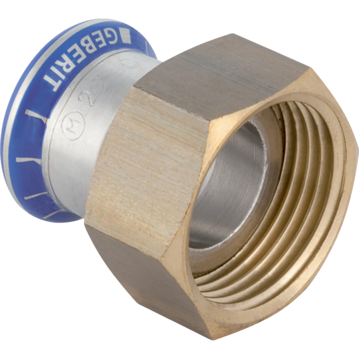 Geberit Mapress Stainless Steel adaptor with union nut (silicone 