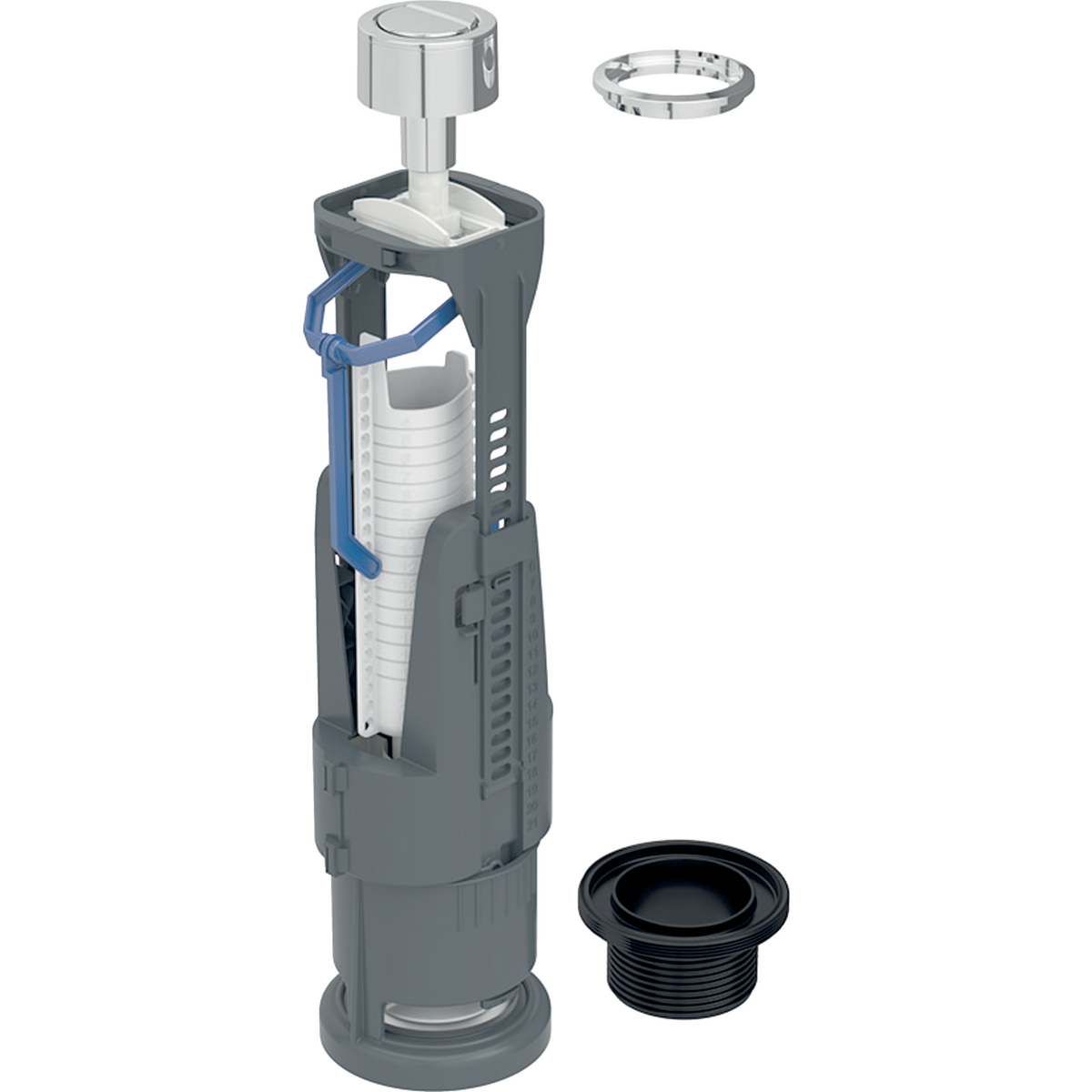 Mécanisme De Chasse Geberit Série 240 – Double Décharge, Finition Chrome Brillant – Pour WC Suspendu