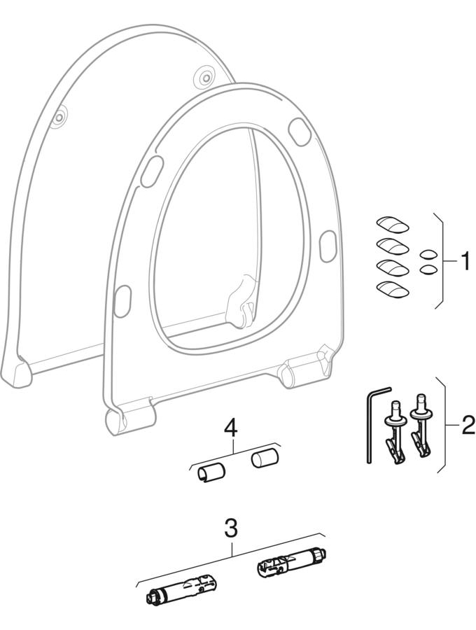 WC-istuinkannet, kovat EasyMount (Ifö/IDO/Porsgrund Spira 6265, Glow 68)