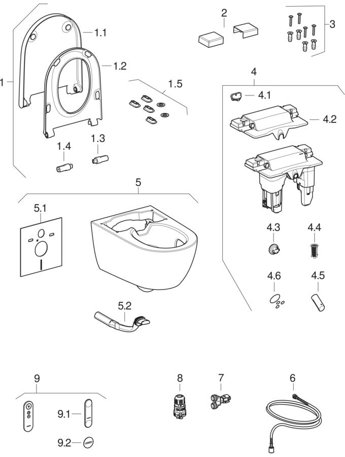 Kompletné závesné WC zariadenia Geberit AquaClean Alba