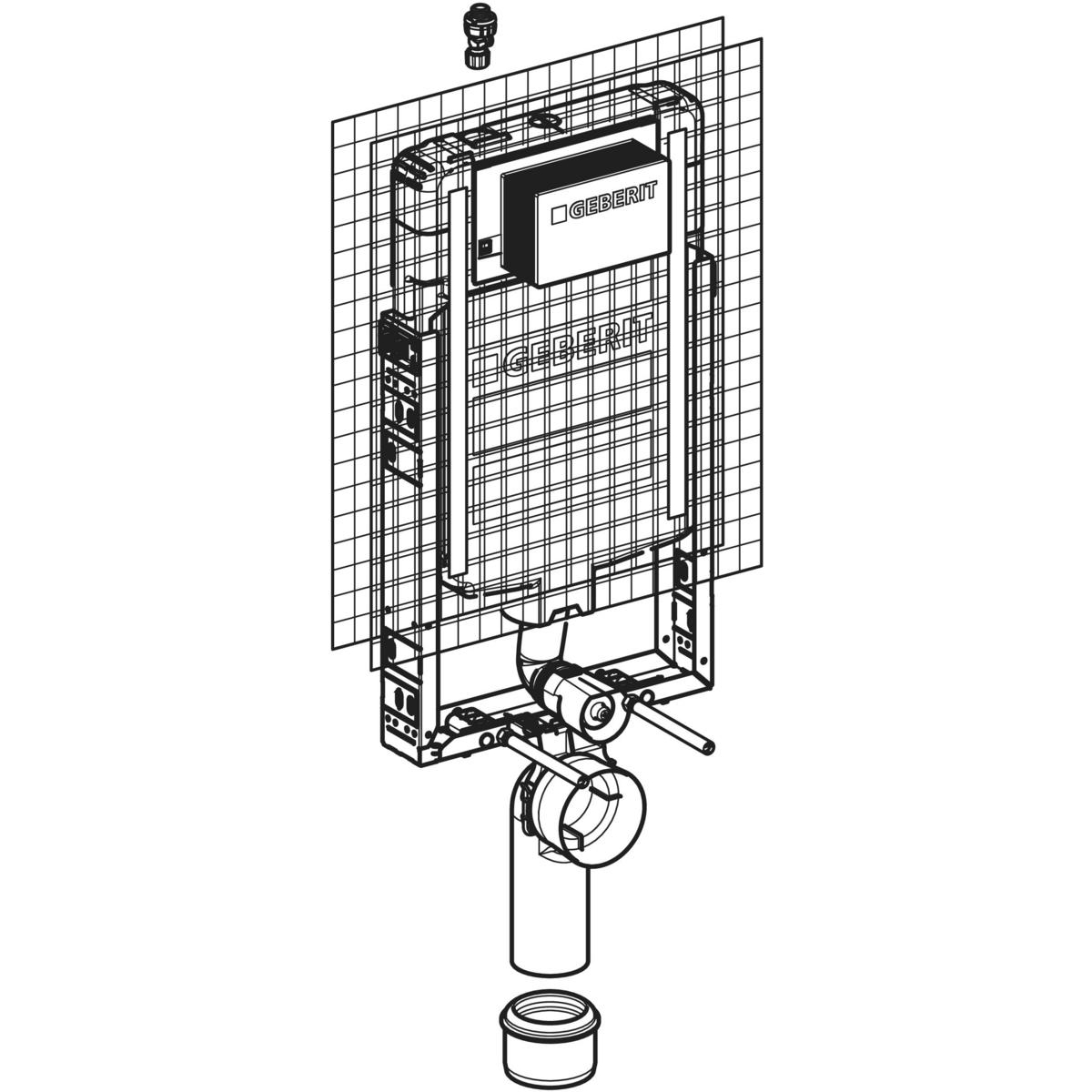 Geberit Kombifix element for wall-hung WC, 109 cm, with Alpha