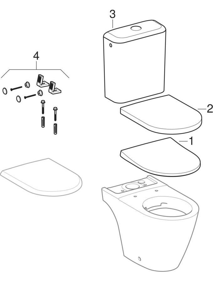 Podne WC školjke, Rimfree (Geberit iCon, Lovely)