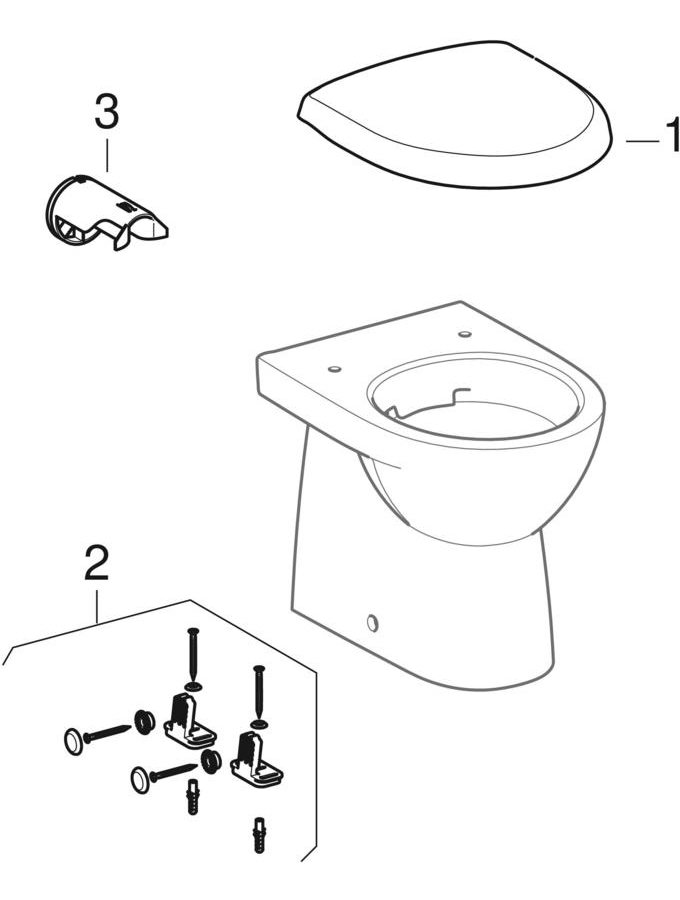 Podne WC školjke, Rimfree (Geberit Selnova Compact)