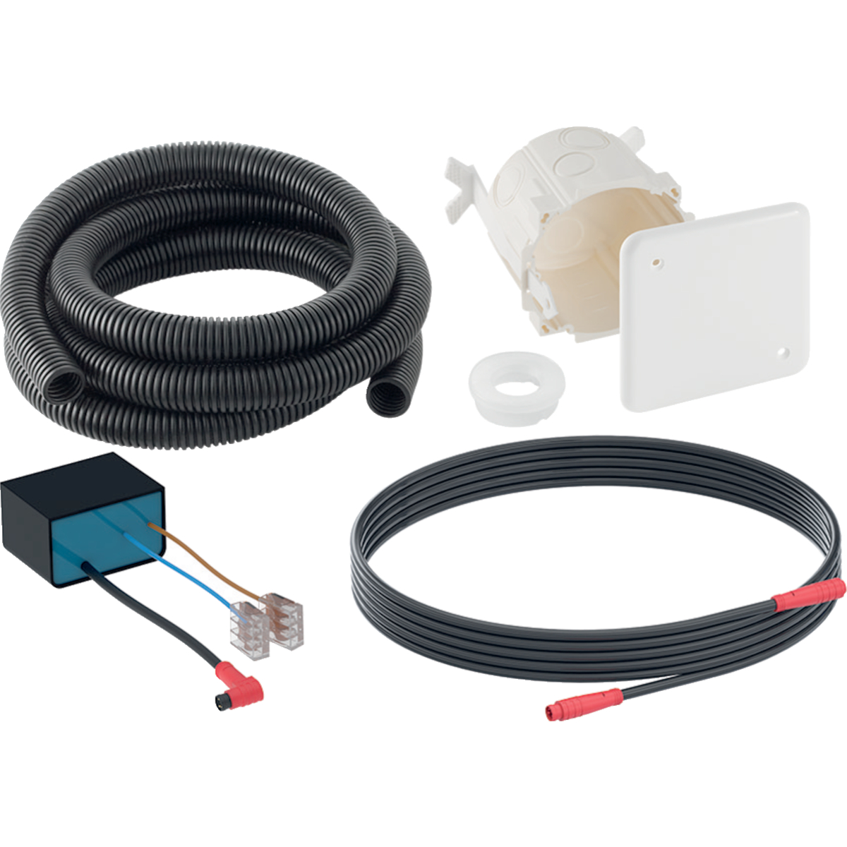 Geberit 115.861.00.6; ; installation set with power supply unit for wc flush controls with electronic flush actuation 12 v; in Unfinish