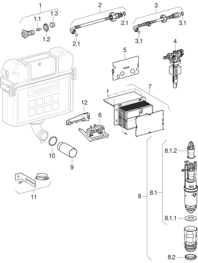 Kappa concealed cisterns 15 cm (UP200)