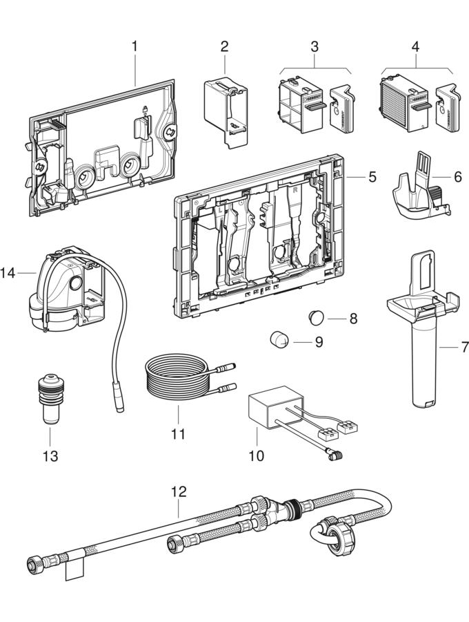 Moduły Geberit DuoFresh i pojemniki na kostki, do spłuczek podtynkowych Sigma 8 cm