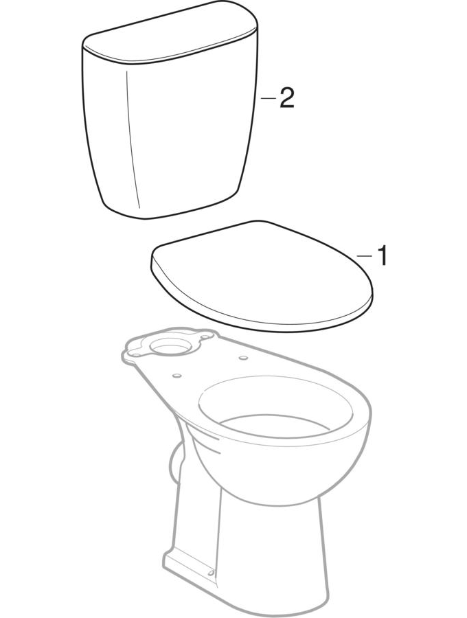 Zestawy stojących misek WC ze spłuczką nasadzaną, z deską sedesową (Koło Rekord)