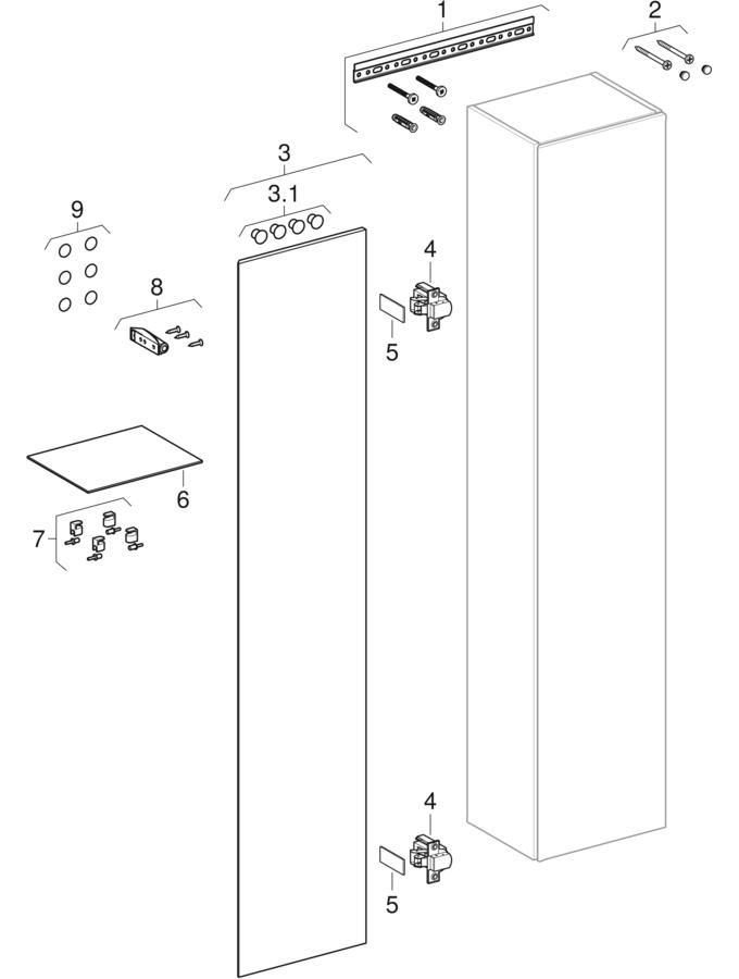 Visoki elementi s jednim vratima (Geberit ONE, iCon)