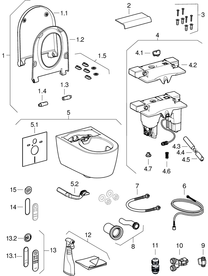 Geberit AquaClean Sela -pesu-wc-istuimet, seinä-WC