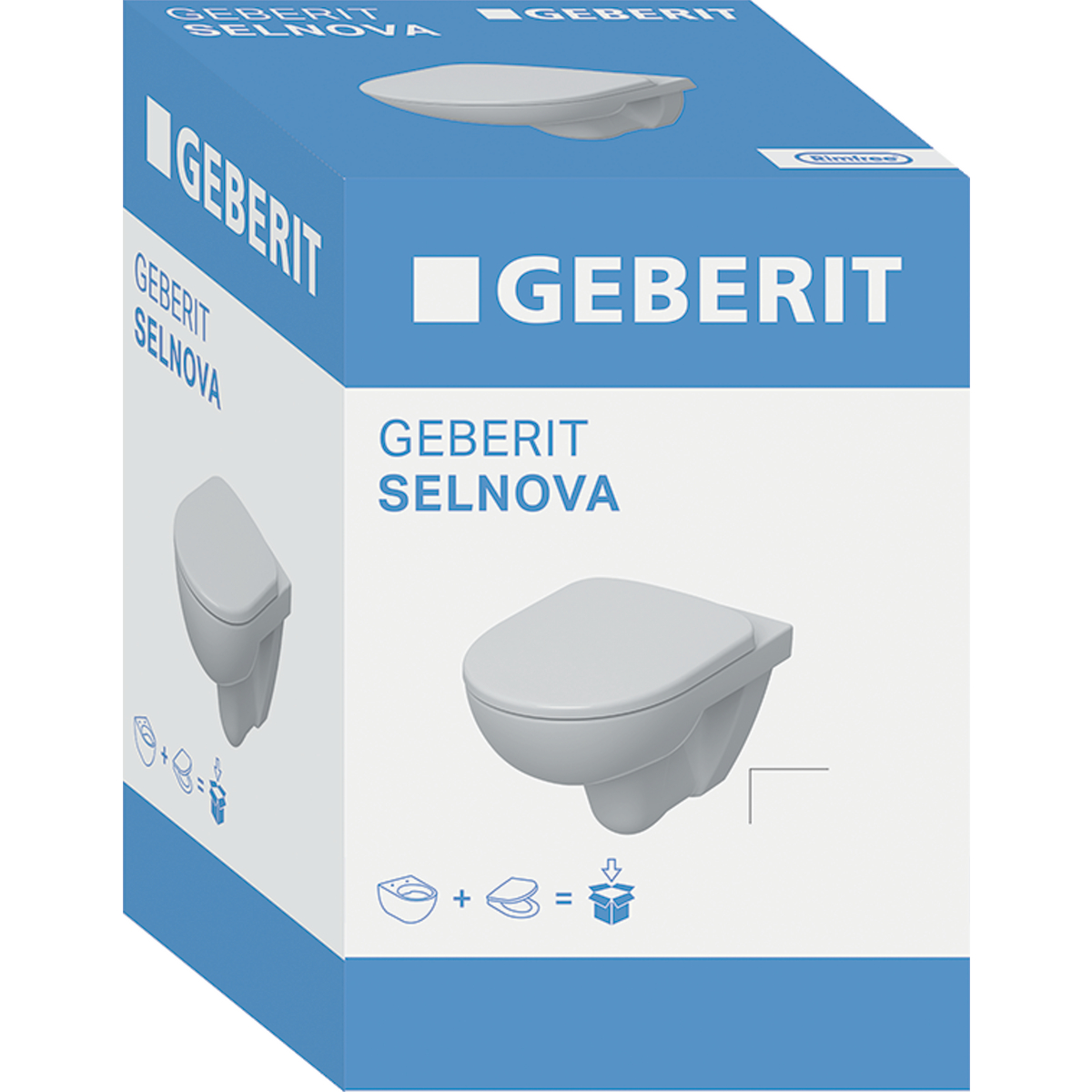 Geberit Selnova set of wall-hung WC, washdown, with WC seat