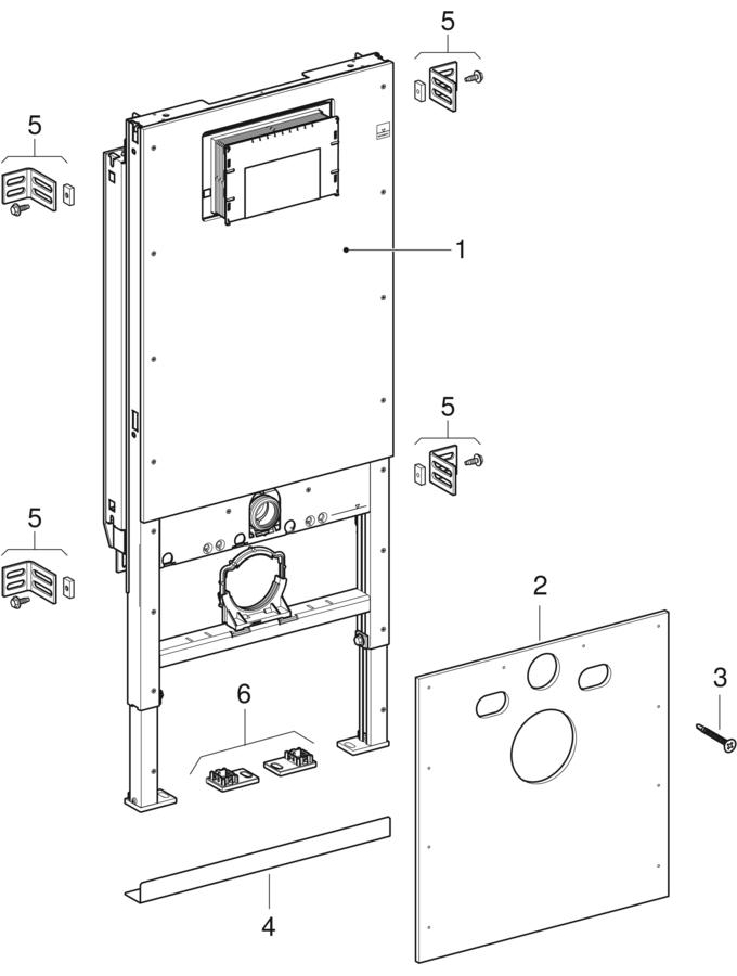 Geberit Duofix elementi za masivnu konstrukciju, za konzolnu WC školjku, 112 cm, sa Sigma ugradbenim vodokotlićem 12 cm