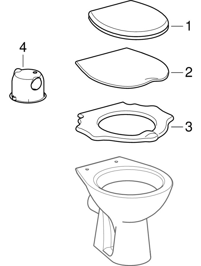Stojące miski WC dla dzieci (Geberit Bambini, Ludik)