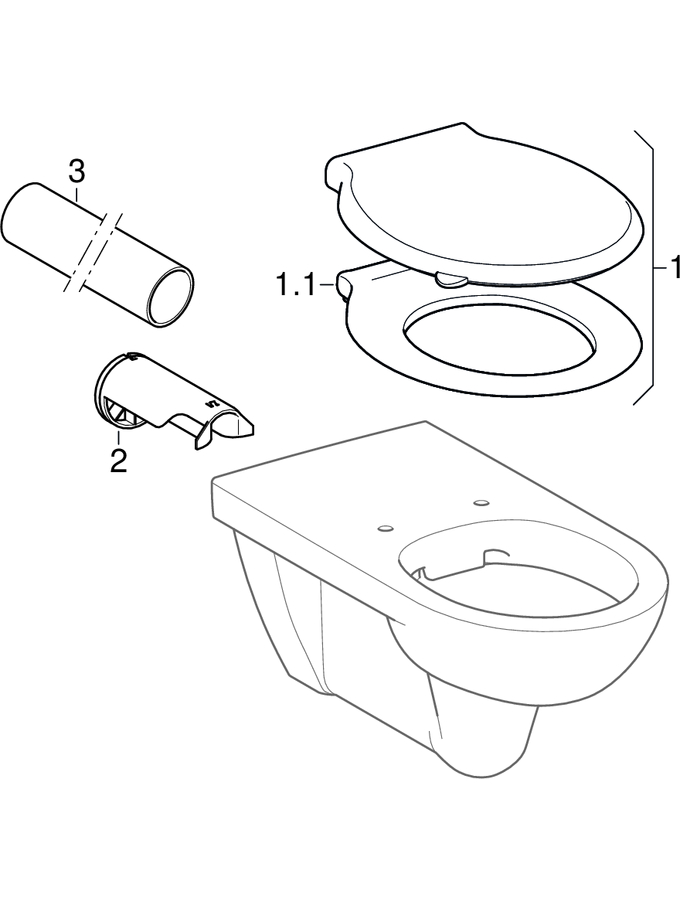 Geberit Renova Comfort V gh ngt Toilet Ekstra Langt Barrier free 