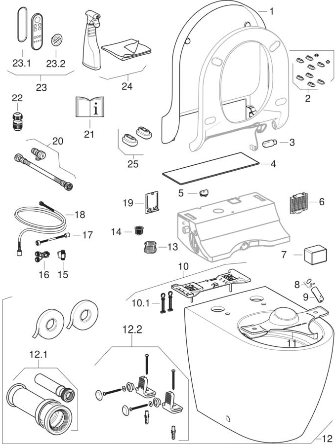 Kit De 2 Joints Pour Réservoir Geberit - Joint Siphon (Ø63x33mm) Et Joint Lavabo (Ø68x46mm) - Compatible Références 890.615, 818.109...