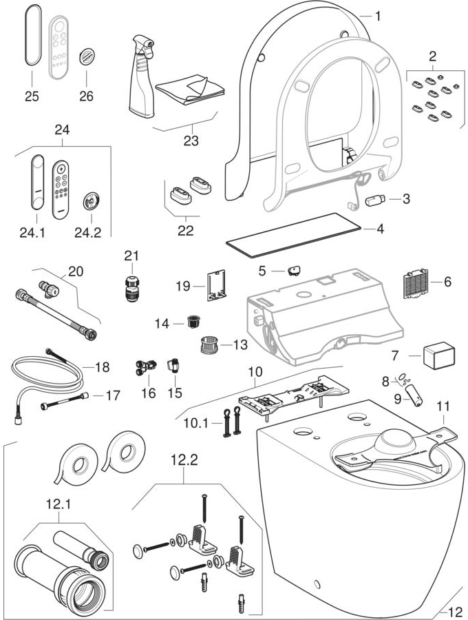 Geberit AquaClean Tuma WC complete solutions, floor-standing WC