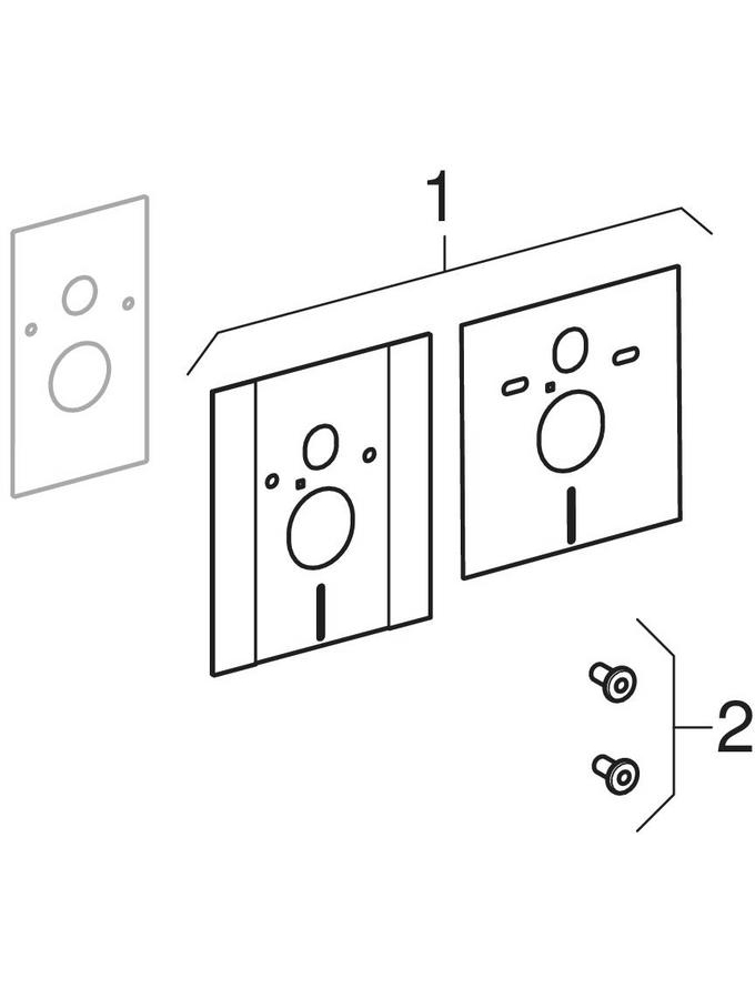 Abdeckplatten mit Schallschutzset, für Geberit Duofix Element für Wand-WC, WC höhenverstellbar