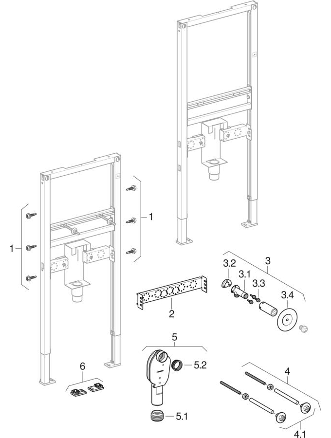 Geberit Duofix elements for washbasin, with concealed trap