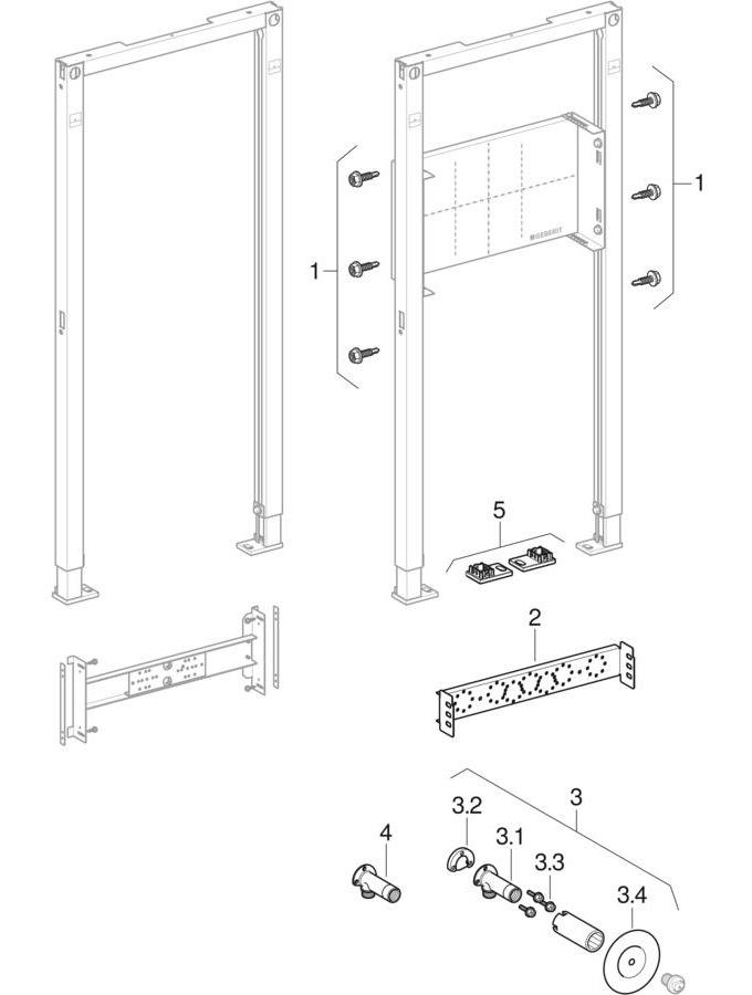 Geberit Duofix elements for shower and bathtub