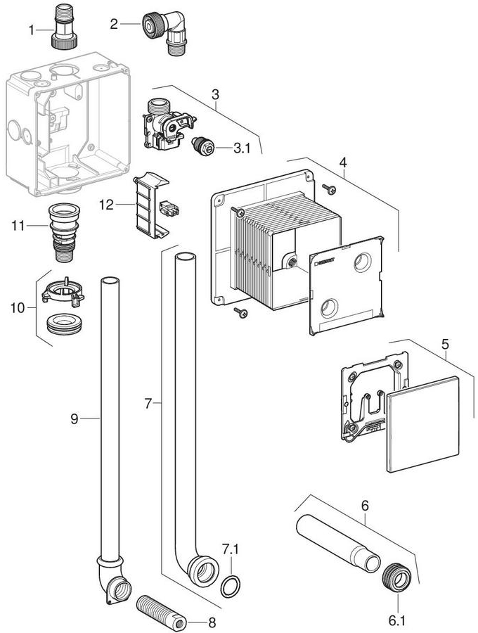 Kits d’installation pour commande d’urinoir à déclenchement électronique du rinçage