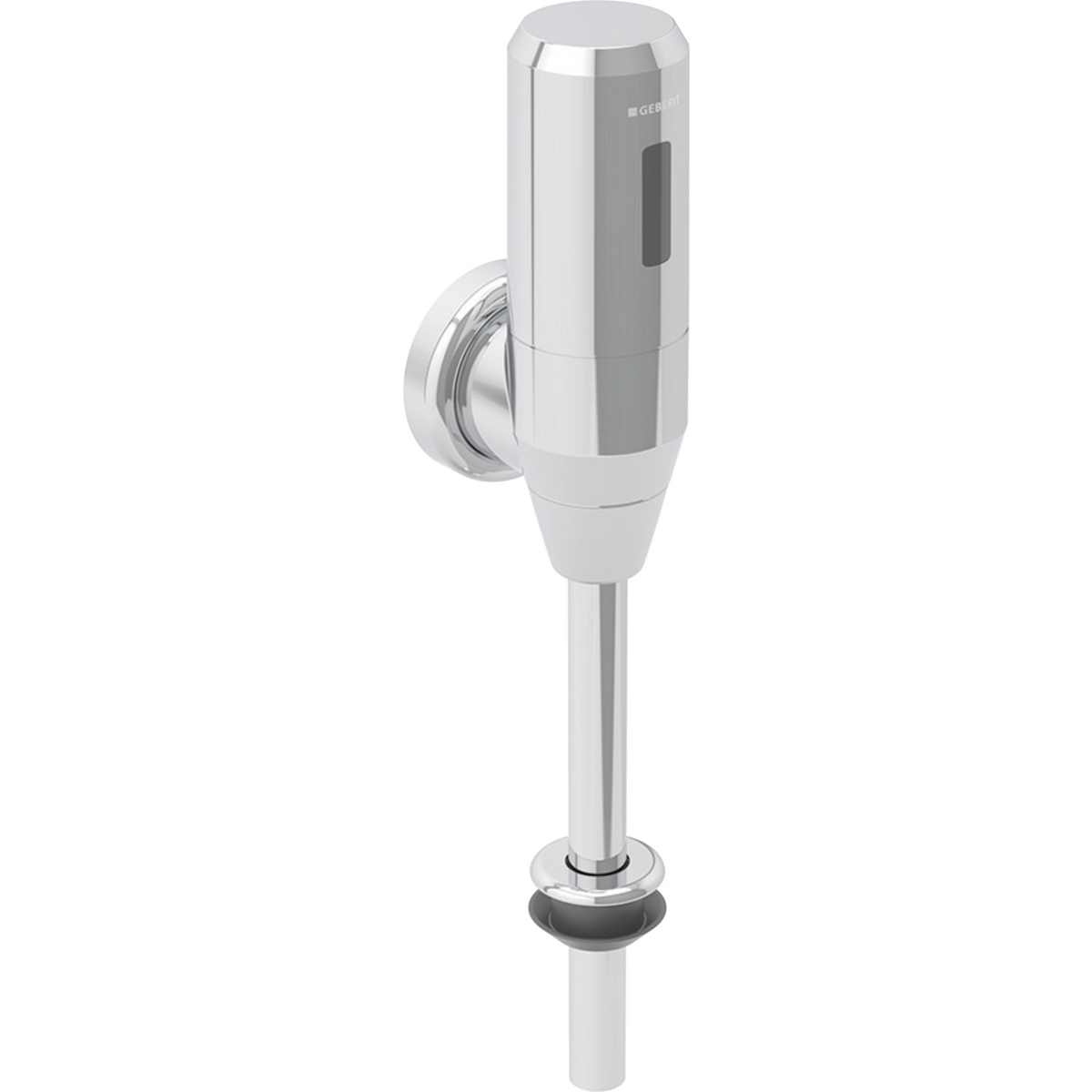 Viva Urinal-Druckspüler Mit Vorabsperrung – Ganzmetall, Verchromt, Spülmenge Einstellbar (1–6 L), DN 15 (1/2″), Vandalensicher