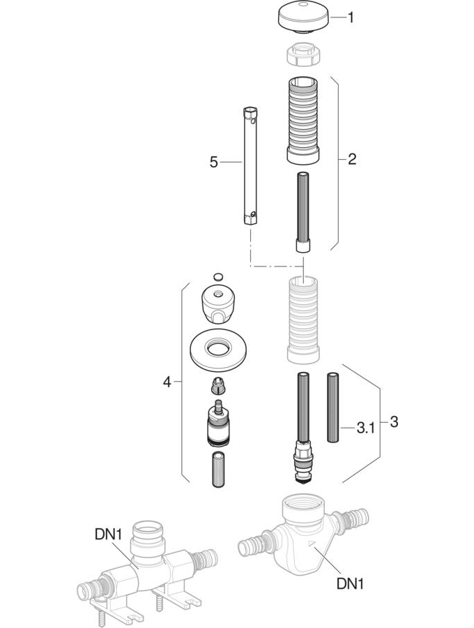 Geberit Mepla concealed stop valves