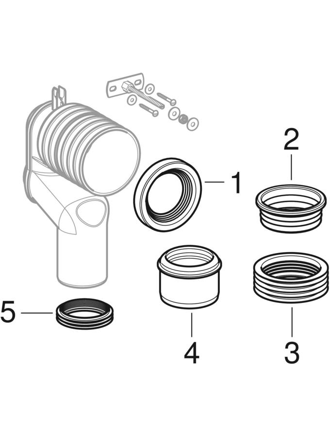 Geberit Monolith priključni set za podnu WC školjku, s priključnim P-koljenom