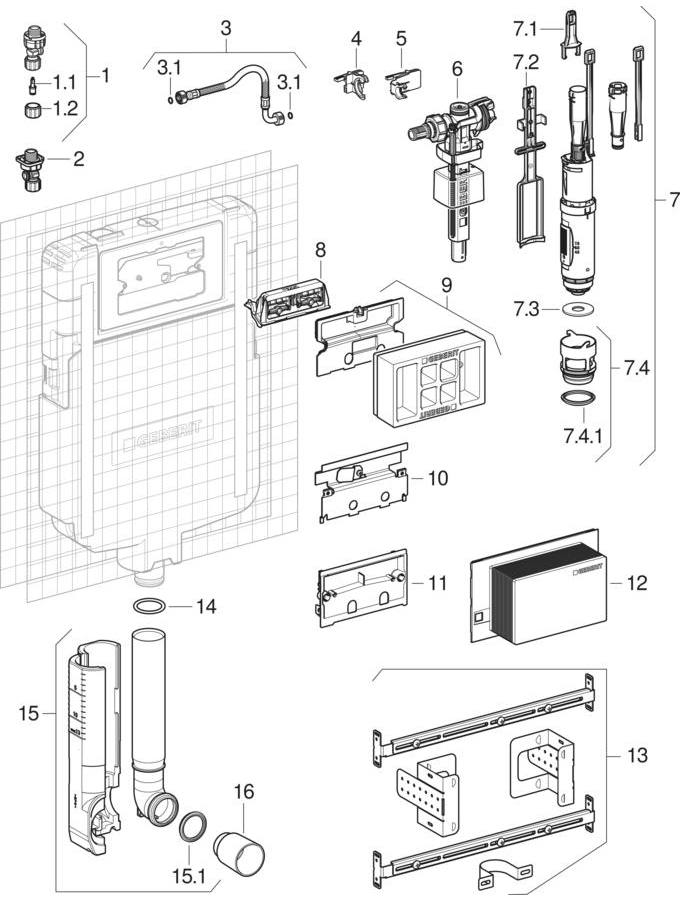 Alpha concealed cisterns 8 cm