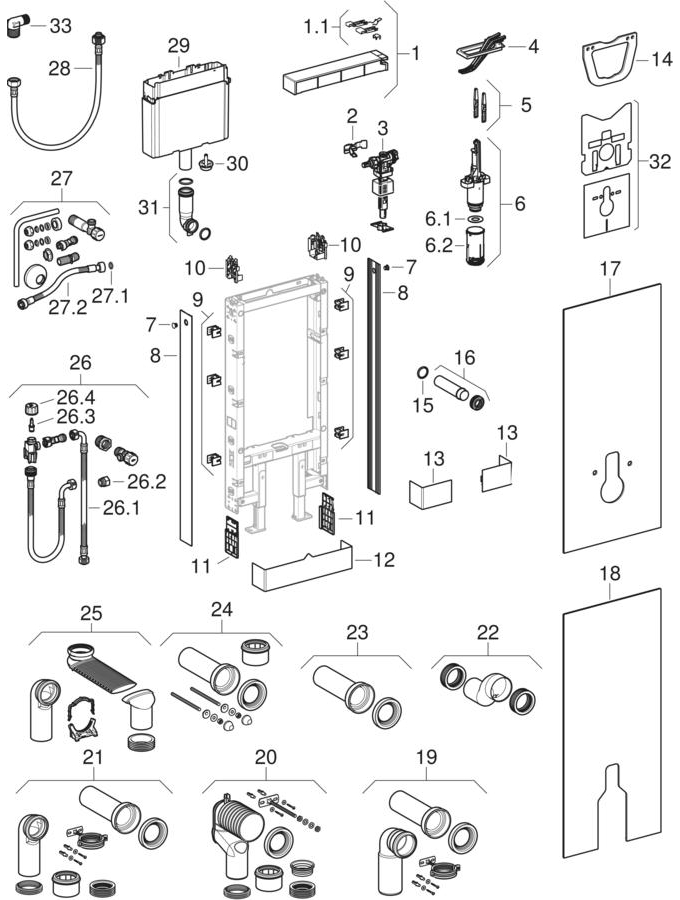 Geberit Monolith / Monolith Plus sanitarni moduli za podna i konzolna WC školjka, 114 cm