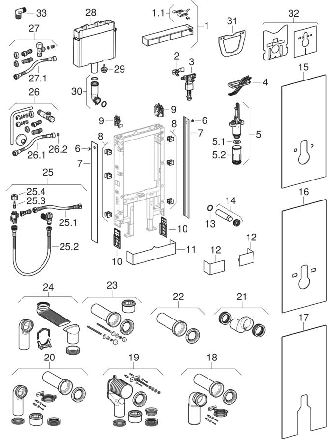 Geberit Monolith Sanitärmodule für Stand-WC und Wand-WC, 101 cm