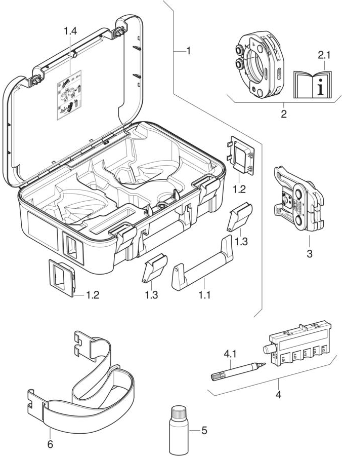 Комплекти обтискних кілець Geberit Mapress [3], у чемодані, d76,1–88,9