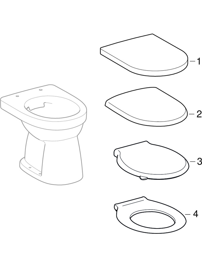 Stand-WCs Rimfree (Geberit Renova, 300 Basic 96, 300 Comfort 93)