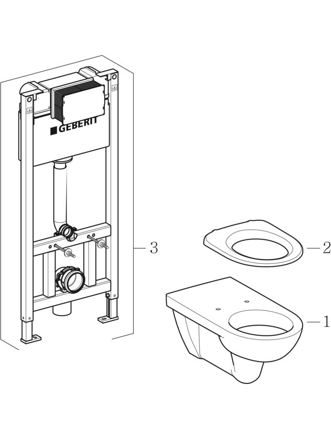 Pack WC avec plaque de déclenchement et élément pour construction sèche (Geberit Paracelsus 2)
