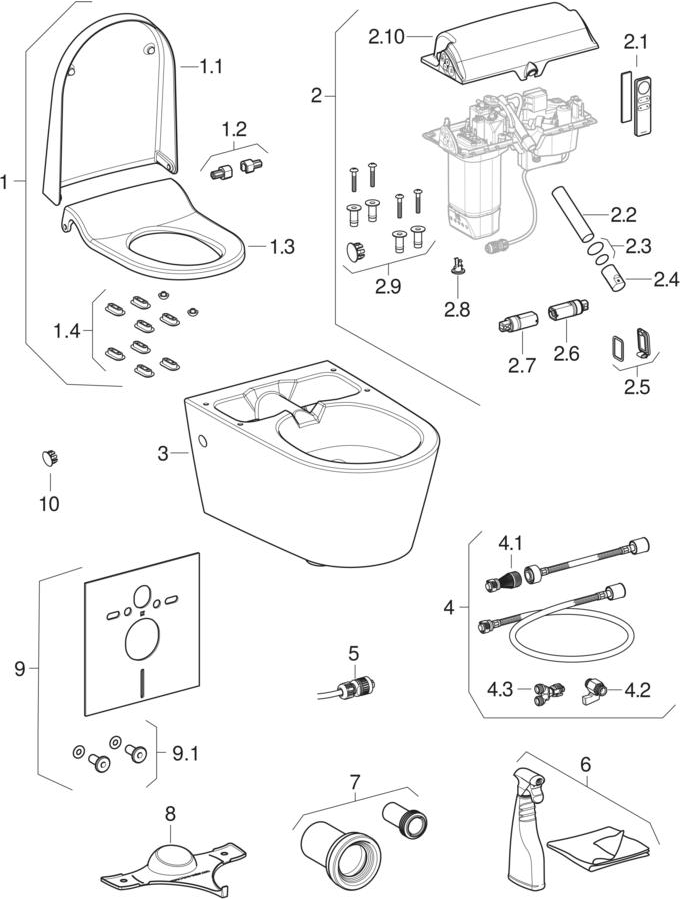 Geberit AquaClean Sela WC puodai su apiplovimo funkcija, pakabinamas WC puodas