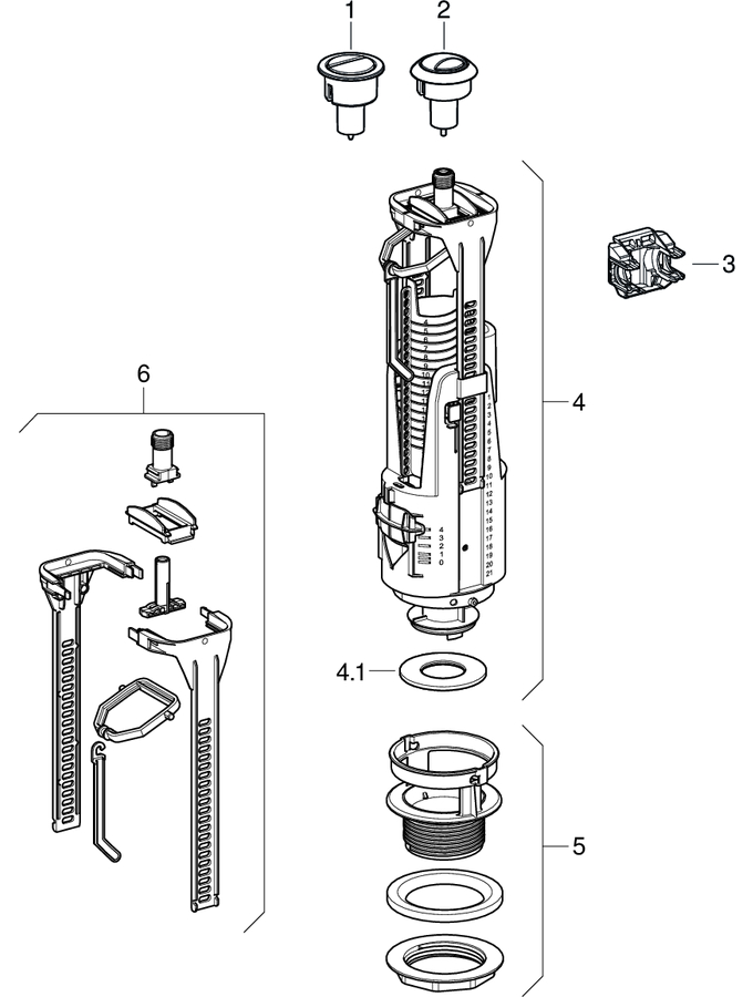 Flush valves type 240, dual flush