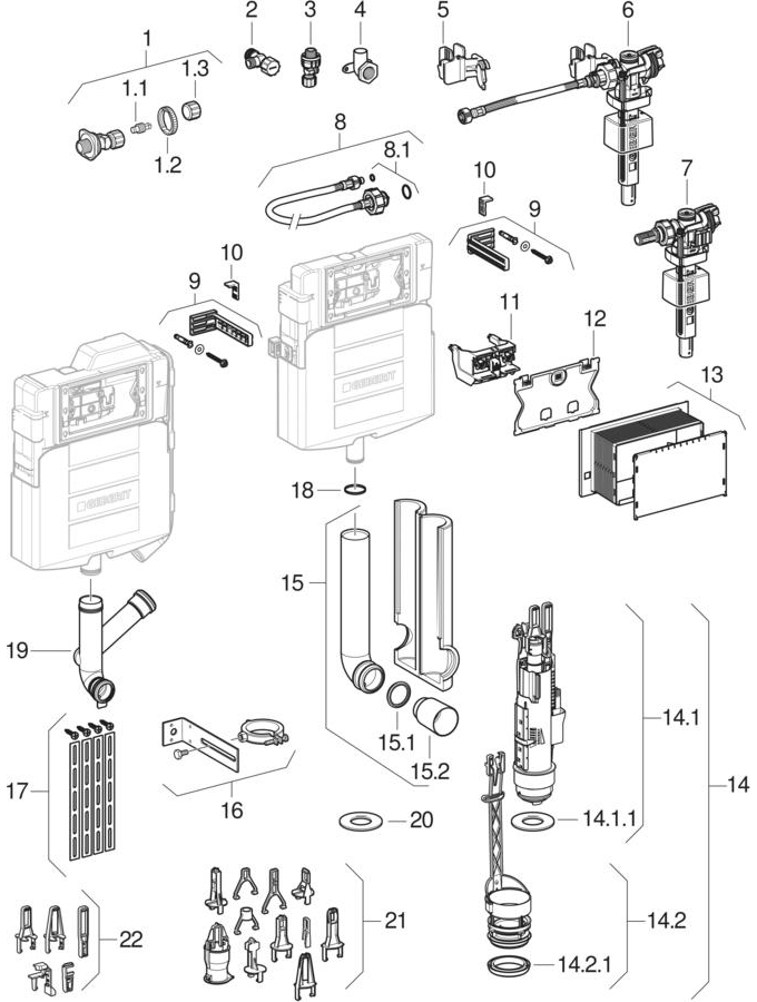 Sigma concealed cisterns 12 cm (UP320)