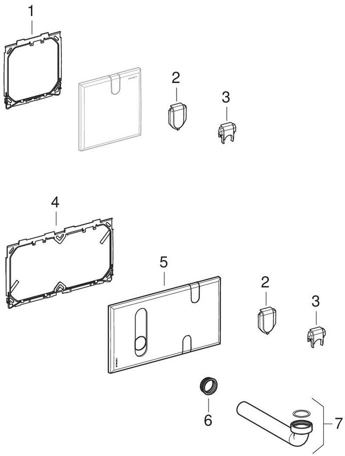 Placas de acesso para torneiras de lavatório Piave e Brenta com caixa técnica embutida