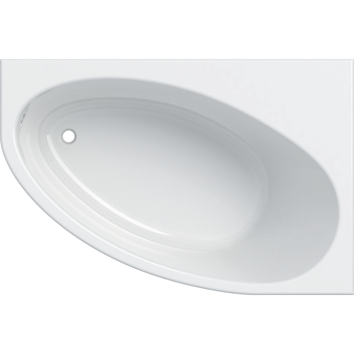Renova asymmetrische Badewanne 150x100cm links ,weiß- STLB-Bau Mustervorlage -