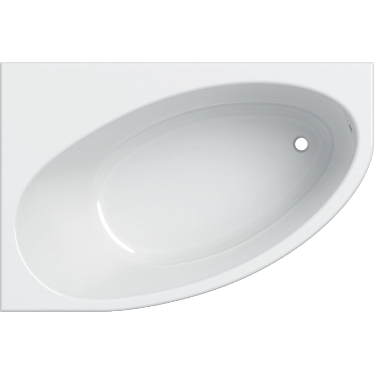 Renova asymmetrische Badewanne 150x100cm rechts ,weiß- STLB-Bau Mustervorlage -
