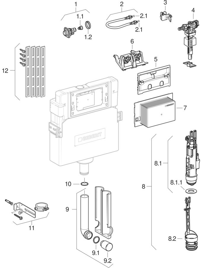 Alpha concealed cisterns 12 cm (from year of construction 2023)